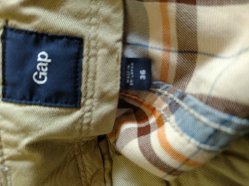 GAP Men's Plaid Shorts Light Blue/Brown/ Off White/Orange 5 Pockets Size 36 - Picture 5 of 5