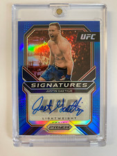 PANINI PRIZM UFC 2021 JUSTIN GAETHJE  BLUE AUTO  07/35