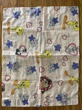 PINK PILLOW SHAM Vintage 1996 Looney Tunes Tweety Bugs Taz Sylvester hearts EUC