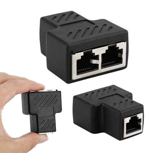 RJ45 Splitter Adapter Verteiler Netzwerk CAT5e CAT6 LAN Ethernet Kabel Dual Port - Bild 9 von 10