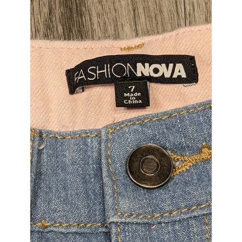 Pantalones de mezclilla de dos tonos desgastados de moda Nova Juniors talla 7 bolsillos - Imagen 4 de 11