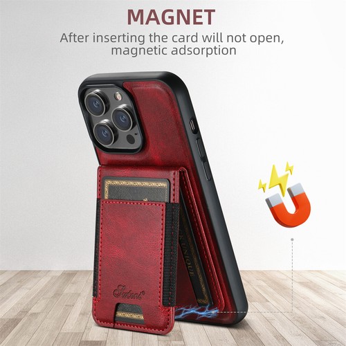 For iPhone 16 15 Pro Max 14 13 Shockproof Leather Wallet Card Holder Stand Case - Picture 30 of 60