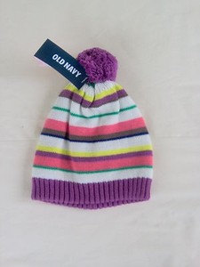 2 Colors//Patterns Available Old Navy Toddler Knit Cap with Pom Pom