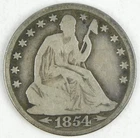1854-O Arrows 50c Seated Liberty Silver Half Dollar VG Circulated Coin C4489