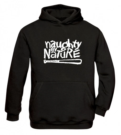 Naughty by Nature Hoodie Rap Hip Hop Homme Kapuzenpullover NEU Noir Coton - Photo 1/1