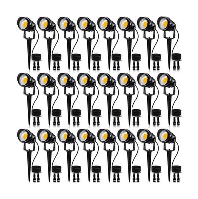 24Pk Landscape LED Light 12W, AC/DC 12-24V, IP65, Warm White for Garden