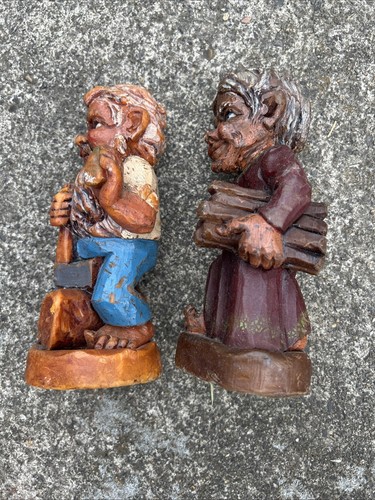 VINTAGE Beeswax Sculpture Carvings Man And Woman. Candle 7” Lumberjack - Picture 5 of 10