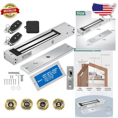 Access Control Magnetic Lock - 600lb Waterproof Aluminum Security System Kit