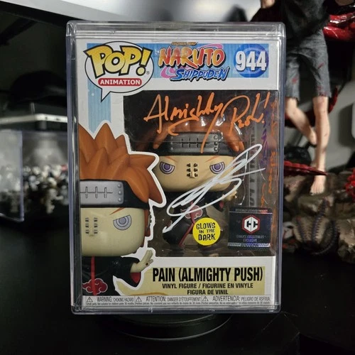 Funko Pop! Naruto Shippuden Pain (Almighty Push) GITD Chalice #944 SIGNED QUOTED