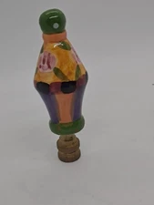 Handpainted Ceramic Lamp Shade Finial With Brass Screw-on