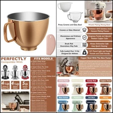 NEW Kitchen Aid Bowl Stainless Steel Mixing Bowl, Baking Bowls Copper Color 18/8