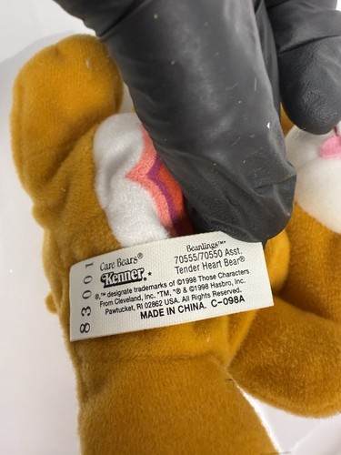 Vintage 1998 Care Bear Plush Animals by Kenner - 6 Total 6” Beanlings With Tags - Picture 10 of 12