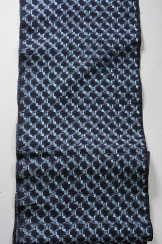 Japanese Fabric Cotton Vintage Kimono Antique Indigo Blue KASURI 61"/KHT35/90 - Picture 4 of 10