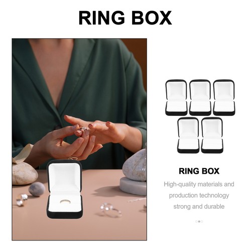 5 Pcs Ring Box Wedding Favor Vintage Earrings Case Miss Bride Flocking - Bild 4 von 12