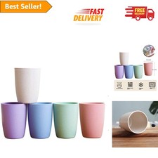 Sustainable 12 OZ Wheat Straw Tumblers Set of 5 - Dishwasher  Microwave Safe