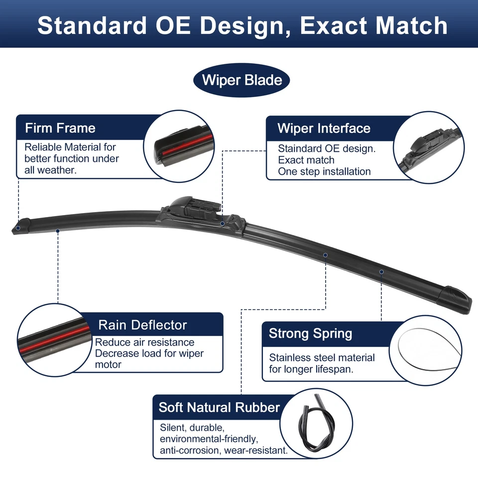 Limpiaparabrisas delantero mejorado 23"+21" para Land Rover Range Rover Evoque Foto 4 de 4