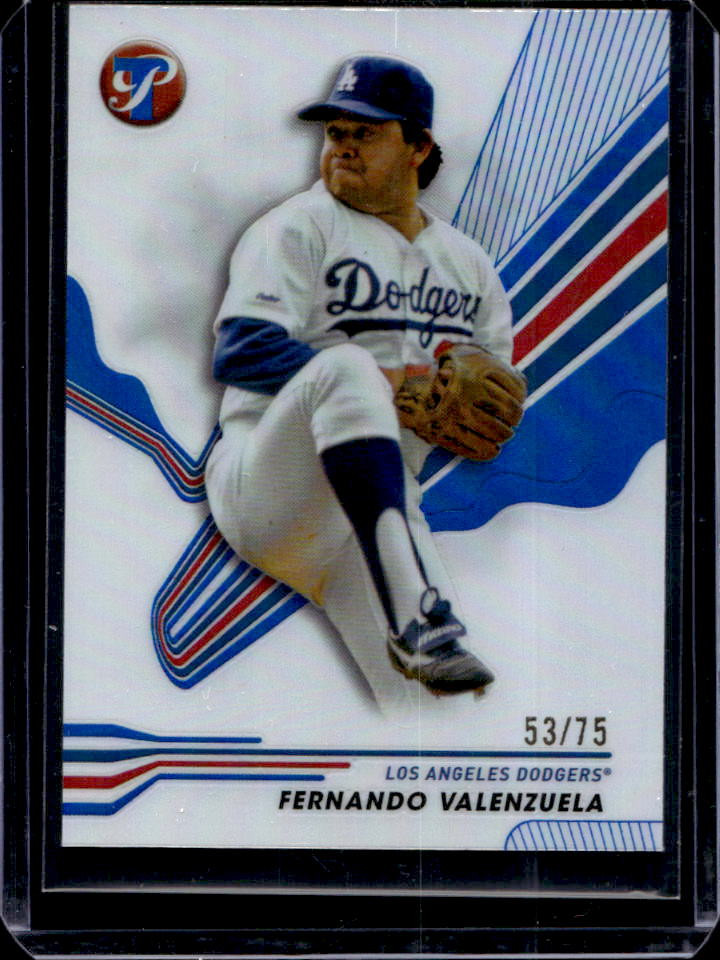 2024 Topps Pristine Fernando Valenzuela Blue Refractor #/75 Dodgers