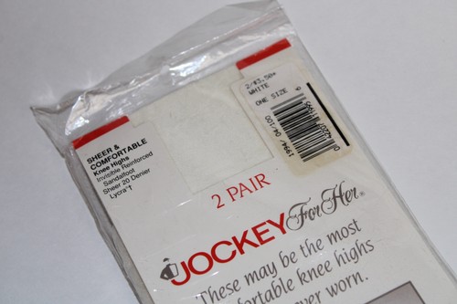 NEW Jockey For Her Sheer Knee High Hosiery Solid White 20 Denier 2 Pair One Size - Picture 5 of 6