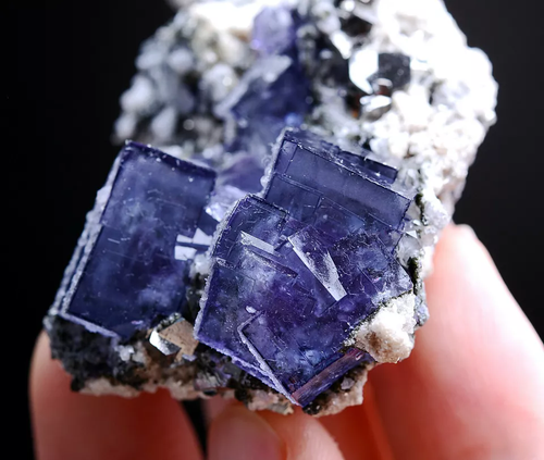63g Natura Cube Purple FLUORITE Arsenopyrite Mineral Specimen/Yaogangxian China - Picture 2 of 10