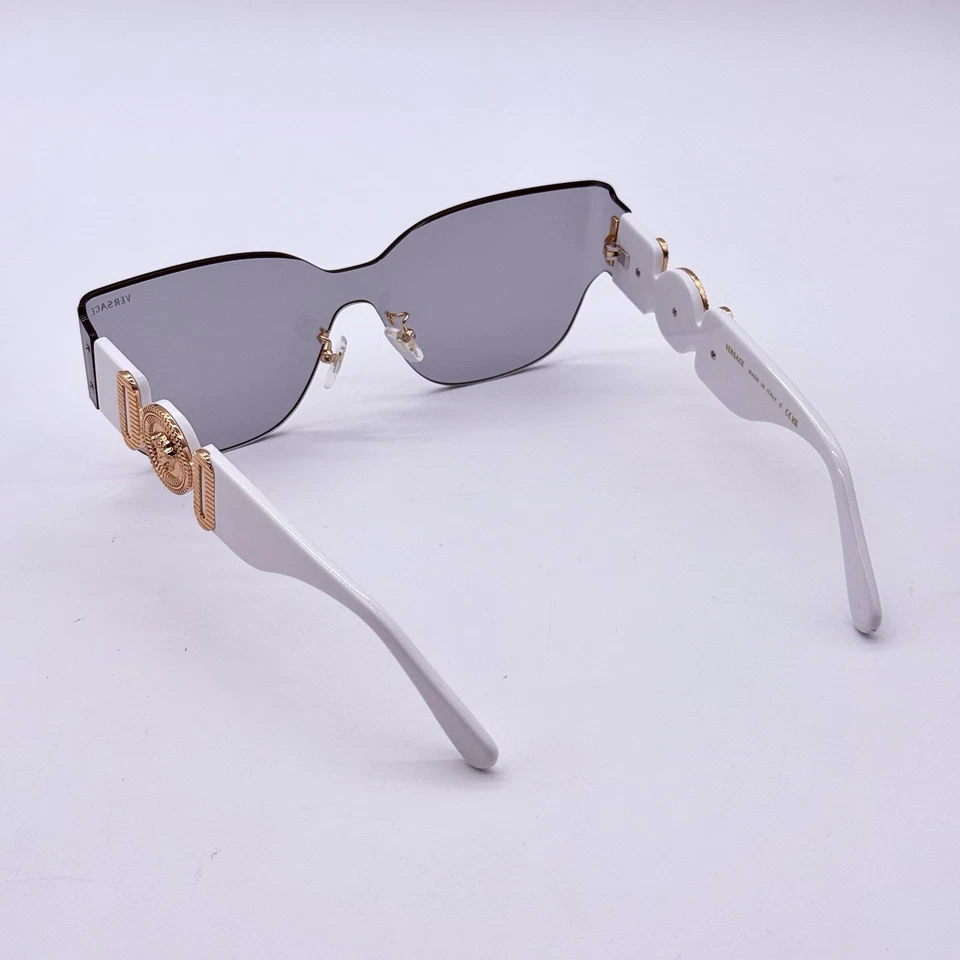 Gafas de sol Versace blancas de lujo sin montura con templo de 145 mm para hombre Foto 3 de 4