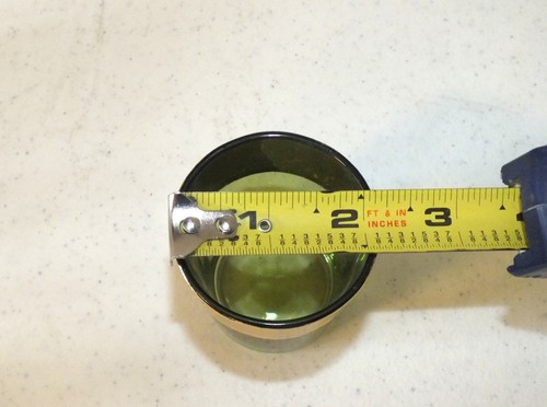 4 Vintage Glass Olive Green and Gold Large Shot Glasses Barware - Picture 8 of 8