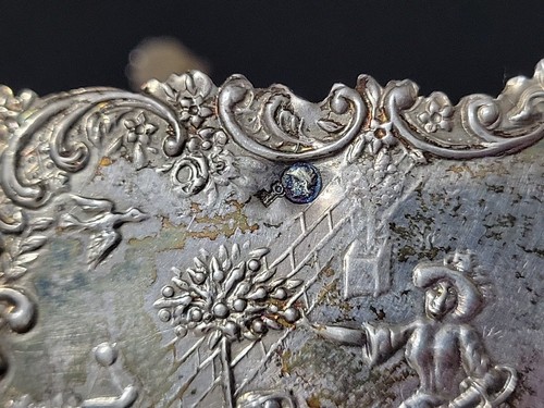 Antik Holländisch Export Silber Jardinière Rokoko Löwe Endstücke Repoussé Szenen 150g - Bild 22 von 24