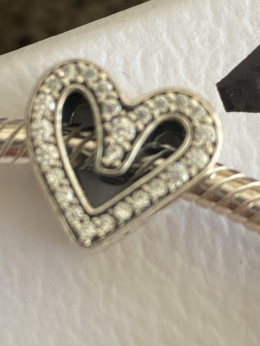 Silver Pandora Bracelet With Heart Clasp And Charms - Picture 6 of 12