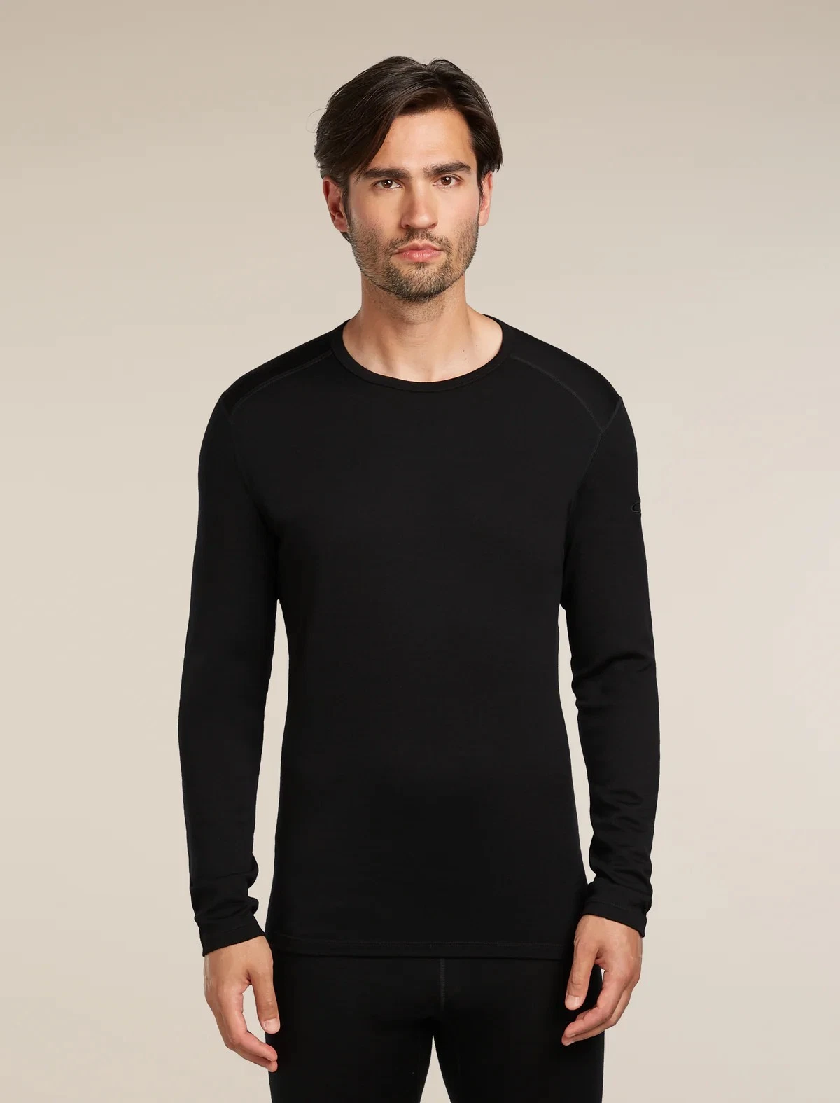 icebreaker Men's Merino 260 Tech Long Sleeve Crewe Thermal Top Small Black