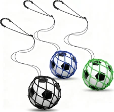 Soccer Kick Trainer 3Pcs(Not Include Ball), Adjustable Return Net Football Train