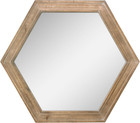 Rustic Hexagon Wall Mirror Wood Frame Farmhouse Decor for Living Room Entryway