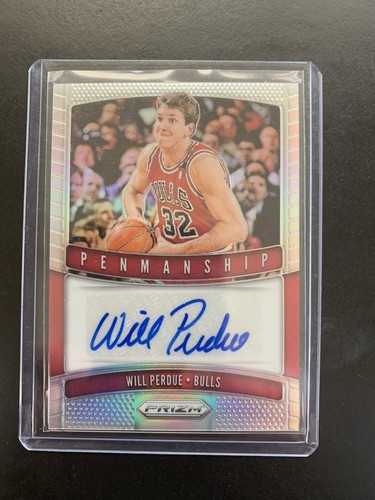 2019-20 PANINI PRIZM PENMANSHIP PRIZMS SILVER #34 WILL PERDUE AUTO CHICAGO BULLS