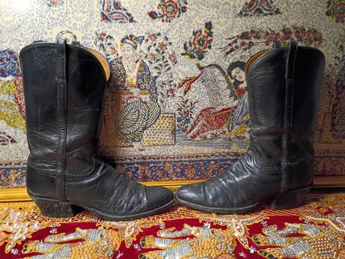 Lucchese 1883 Vtg Black Cowboy Boots Men’s 11.5 B - Picture 11 of 15