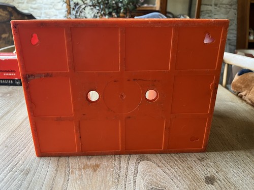 Vintage German 1970s  Orange  Vinyl Singles  Rack  Record Storage - Imagen 3 de 6