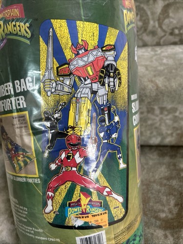 Vintage 1993 Mighty Morphin Power Rangers Sleeping Bag Comforter New Rare - Picture 4 of 9