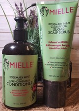 2pc Mielle Rosemary Mint Set - Scalp Scrub Strengthening Conditioner NWOB