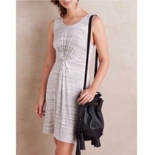 SALE: NWT Anthropologie AMADI size L light gray knit loop twist front sun dress