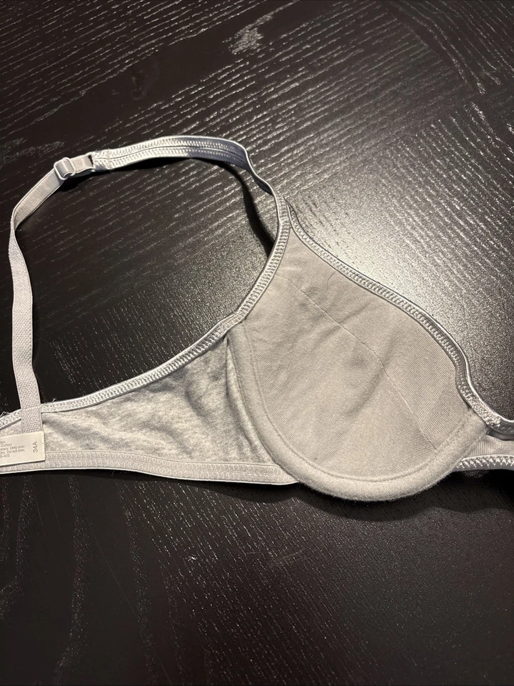 women Xhilaration 34A gray cotton adjustable strap bra underwire lightly padded - Image 4 of 4