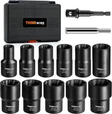 Lug Nut Remover Tool Wheel Lock Removal Kit Nuts Screws Bolts 1/2 Drive Impact