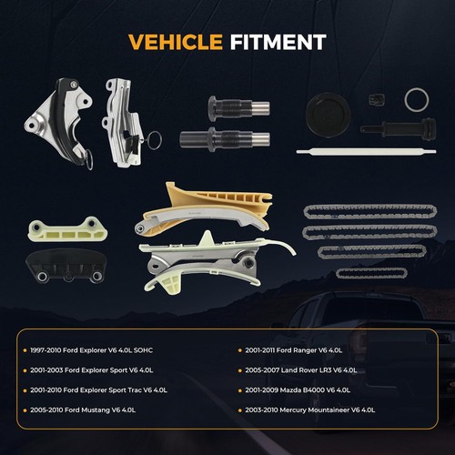 Kit de cadena de distribución 90398S apto para 97-10 Ford Explorer, 01-03 Explorer Sport,... - Imagen 3 de 7