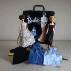 VTG 1962 Midge Bubble Cut Mattel Barbie Doll w/Clothes & Trunk Carrying Case