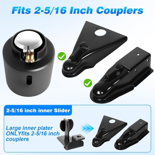 New Trailer Lock Fits 2-5/16 Inch Coupler, Upgrade Anti Theft, Heavy-Duty Steel - Picture 3 of 5