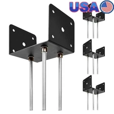 4pcs Concrete Post Anchor U Shape 6x6 Fence Holder Deck Bracket Ground Spike New