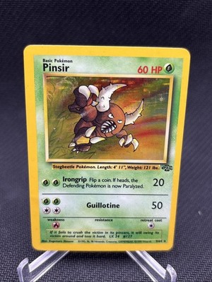Pokémon TCG Pinsir Holo Rare Card 9/64 Jungle Unlimited Vintage
