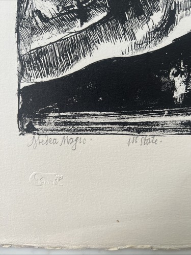 Leonard Baskin (American 1922-2000) Medea Magic 1982 Fox Trial Proof Acquaforte - Foto 5 di 7