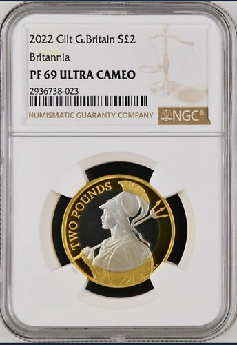 2022 Great Britain Silver £2 Britannia NGC PF69 From Silver Set - Imagen 1 de 2