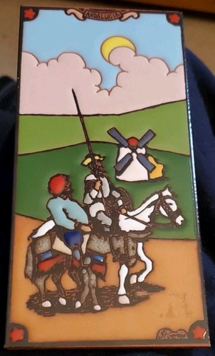 St. Germier Fliese Don Quijote & Sancho glasierte Keramikfliese Kunst Made in Spain - Bild 6 von 9
