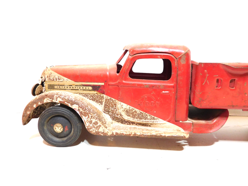 Antique Buddy L Pressed Steel Wrecker/Flatbed Ladder Truck - Picture 8 of 15