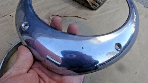 1947 Nash Ambassador HEADLIGHT BEZELS / DOORS Original pair - Picture 6 of 12