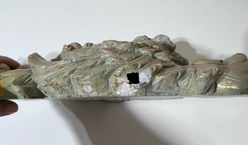 Piastra Fregio Angeli Vittoriani Cherubini Fregio Bisco 24" Riproduzione Antica - Foto 7 di 8