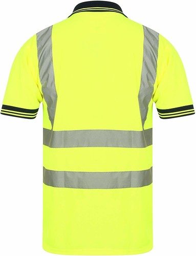 High Viz Arbeitskleidung Poloshirts Vis gelb & orange kurzärmelig Sicherheit - Bild 3 von 8